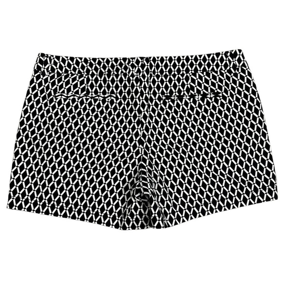 Women's Stylus 12 Large Black White Khakis Chino Shorts Diamond Geometric NWOT - Picture 4 of 9